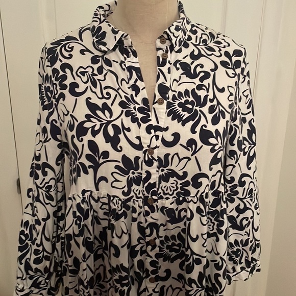 Joie Linen Floral Long Sleeve Tiered Maxi Dress - Picture 9 of 13